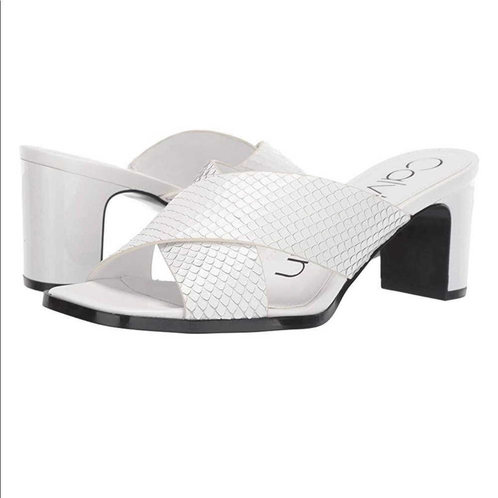 CK White Slip Sandals